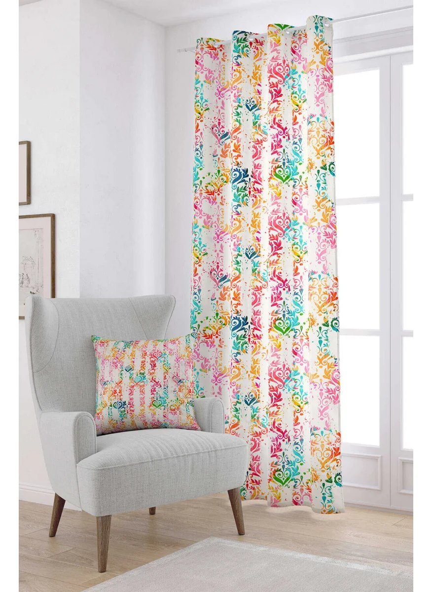 Cango Home Multicolored Ethnic Patterned Digital Printed Curtain CGH117-PR