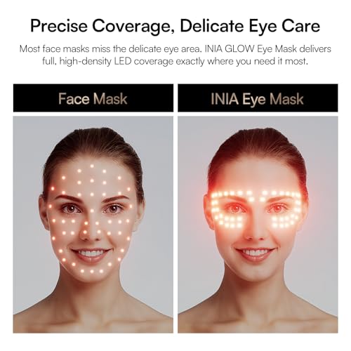 INIA Red Light Therapy Eye Mask for Under Eye Treatment Rejuvenation Skincare Device for Dark Circles Wrinkles Forehead Lines Crows Feet - Image 3