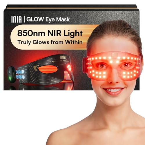 INIA Red Light Therapy Eye Mask for Under Eye Treatment Rejuvenation Skincare Device for Dark Circles Wrinkles Forehead Lines Crows Feet - Image 1