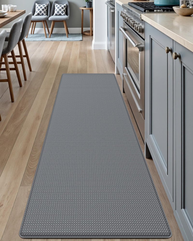 DEXI Kitchen Mats for Floor Cushioned Anti Fatigue, 17x59, Waterproof Stain Resistant Standing Mat, Supportive Memory Foam Rugs for Front Sink Office Laundry, Grey - Image 1