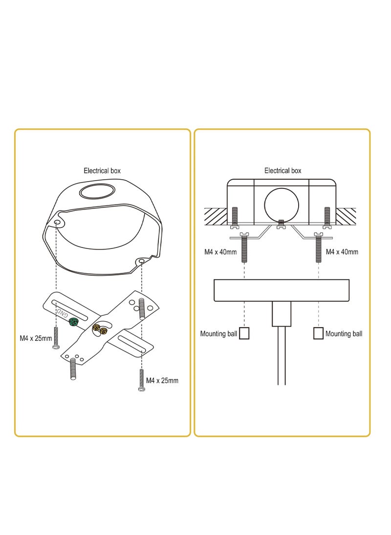 Generic Universal Chandelier Mounting Bracket, Crossbar with Screws and Nuts, 180° Rotatable  - Image 3