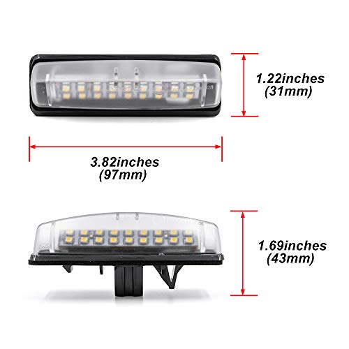 Mingrui test 2Pcs Full LED License Plate Light for Lexus IS300 GS300 GS400 GS430 ES300 ES330 RX330 RX350 Toyota Prius Powered by 18-SMD Xenon White LED Error-Free - Image 5