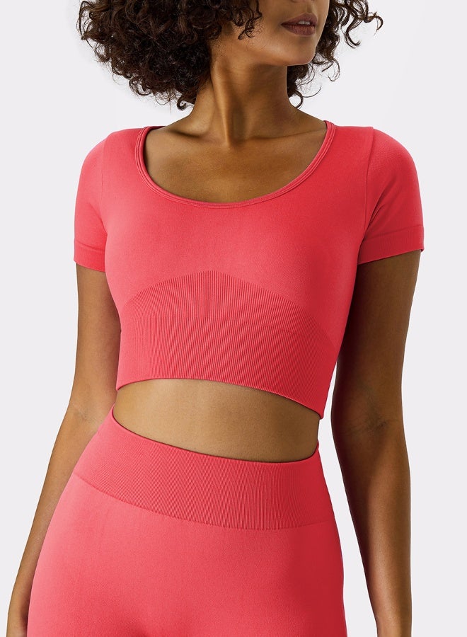 KAWN.YOGA Womens Closed Back Sports Bra - Padded Low Impact Workout Yoga Bra with Removable Built in Bra - Image 3