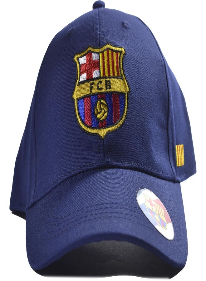 Hy-Pro FC Barcelona Official Baseball Cap, Navy Blue, Embroidered Club Crest, Adjustable Fit - Image 2