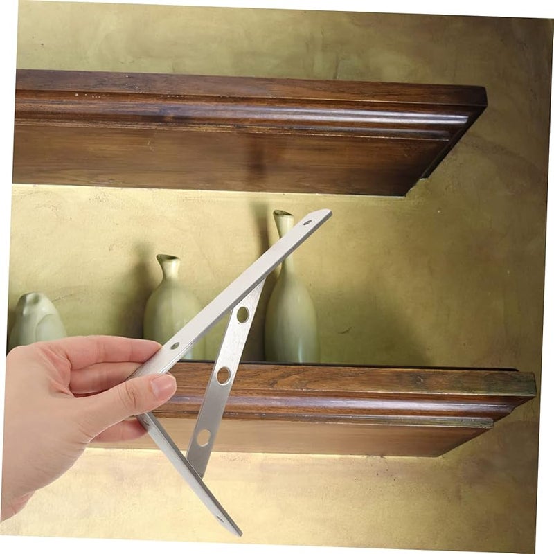 Heavy Duty 4mm Metal Wall Mounted Shelf Brackets 2 Pack For Garage Storage And DIY Projects - Image 3
