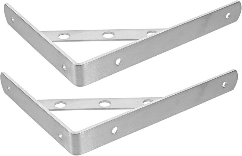 Heavy Duty 4mm Metal Wall Mounted Shelf Brackets 2 Pack For Garage Storage And DIY Projects - Image 2