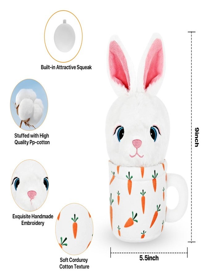 howaukf Easter Dog Toys with Squeaker for Large Breed Interactive Dog Chew Toys for Puppies Small and Large Dogs Easter Rabbit Squeaky Dog Easter Gifts Training and Reduce Boredom (Cup Rabbit - Image 2