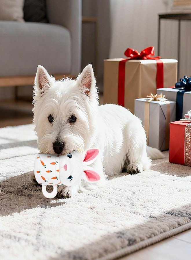howaukf Easter Dog Toys with Squeaker for Large Breed Interactive Dog Chew Toys for Puppies Small and Large Dogs Easter Rabbit Squeaky Dog Easter Gifts Training and Reduce Boredom (Cup Rabbit - Image 4