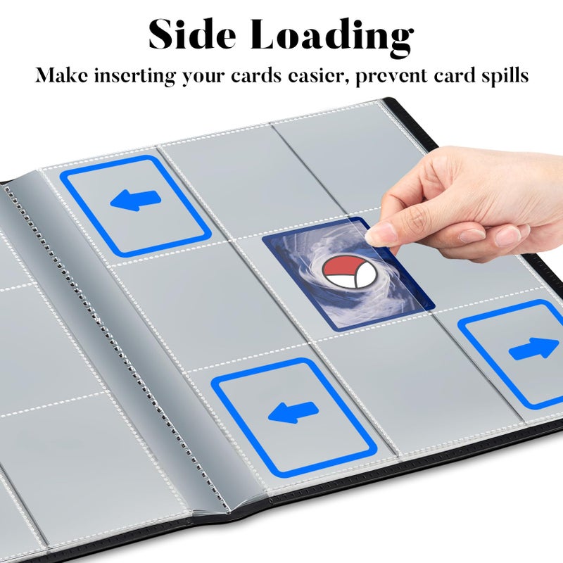 Fabmaker Card Binder 9 Pocket, Fabmaker 396 Pockets Trading Card Binder, Premium Collector Card Album for Standard Cards, Side Loading Card Collection Folder for MTG, TCG, Game Cards, Sport Cards, Black - Image 5