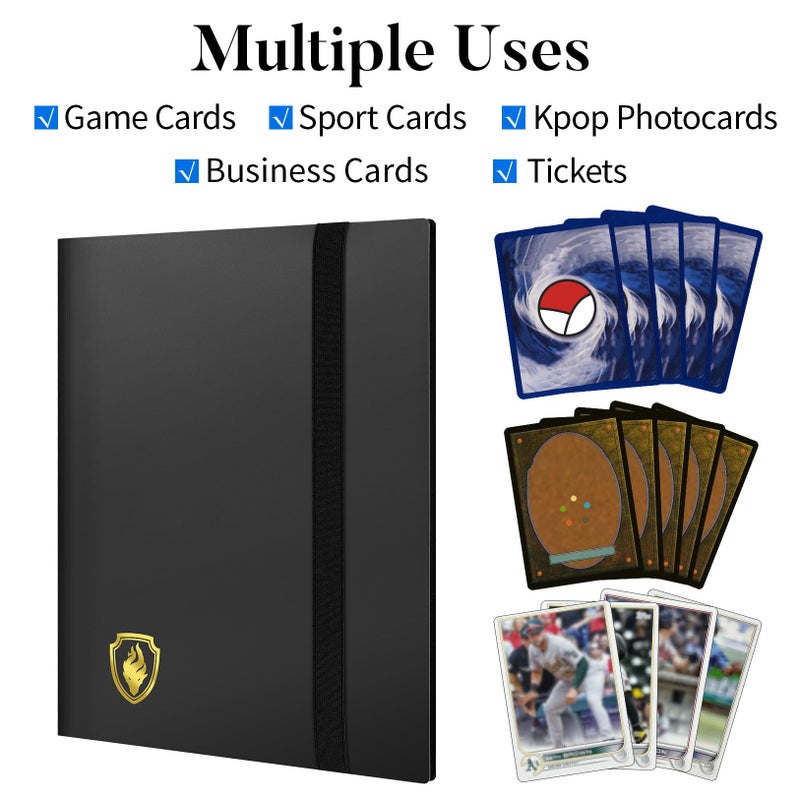 Fabmaker Card Binder 9 Pocket, Fabmaker 396 Pockets Trading Card Binder, Premium Collector Card Album for Standard Cards, Side Loading Card Collection Folder for MTG, TCG, Game Cards, Sport Cards, Black - Image 3