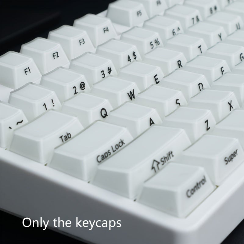 Translucent Frosted Crystal Keycaps Cherry Profile Blue Characters Side Engraved 6.25U Spacebar MX Switch Mechanical Keyboard - Image 2