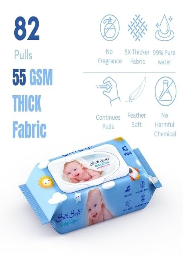 Silk Soft Baby Wet Wipes with Lid - 656 Wipes (82 x 8 Packs) | Fragrance-Free, Alcohol-Free & Hypoallergenic | Extra Thick, Moisturizing & Gentle on Sensitive Baby Skin - Image 4