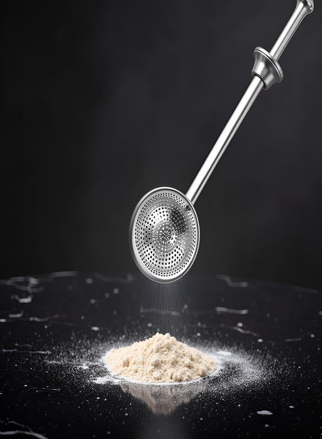 Dwuww 304 Silver Stainless Steel Flour Powder Filter Spoon, Shaker Duster Sifter Baker Dusting Wand For Sugar Flour Spices, Flour Sugar Powder Spoon Kitchen Tools Baking Sifters Baking Tools and Accessories - Image 5