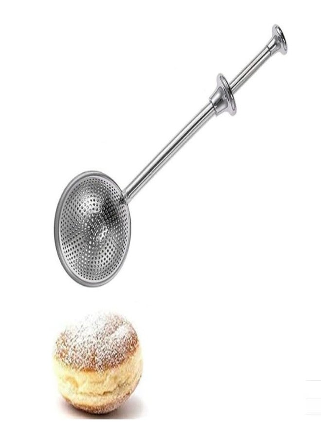 Dwuww 304 Silver Stainless Steel Flour Powder Filter Spoon, Shaker Duster Sifter Baker Dusting Wand For Sugar Flour Spices, Flour Sugar Powder Spoon Kitchen Tools Baking Sifters Baking Tools and Accessories - Image 1
