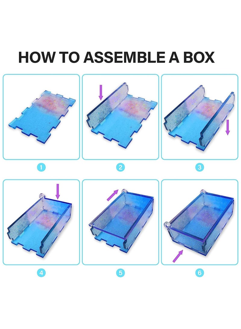 SOLARAE Dominoes Storage Box Resin Molds Silicone Resin Molds Dot Domino Domino Epoxy Resin Molds DIY Craft Tool Domino Game Silicone Molds for Resin Casting - Image 3