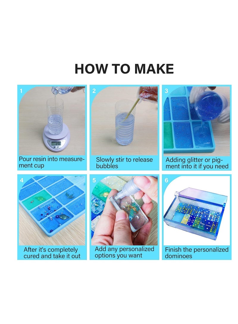 SOLARAE Dominoes Storage Box Resin Molds Silicone Resin Molds Dot Domino Domino Epoxy Resin Molds DIY Craft Tool Domino Game Silicone Molds for Resin Casting - Image 2