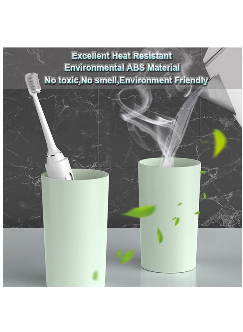 SOLARAE Toothbrush Holders for Bathrooms, 2 Cups Toothbrush Holder Wall Mounted with Toothpaste Dispenser, Large Capacity Tray, Cosmetic Drawer - Tooth Brushing Holder & Bathroom Accessories, 2 Cup, Green - Image 4
