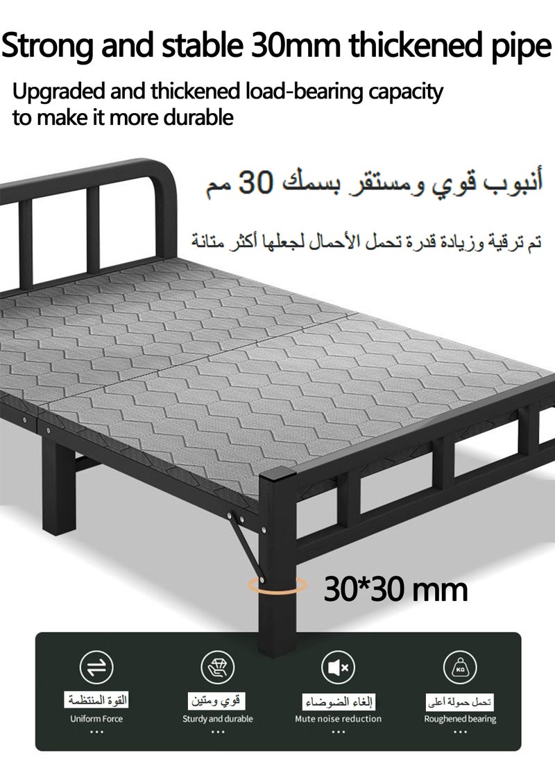ويمارت سرير قابل للطي، أسرة قابلة للطي محمولة مع مرتبة من إسفنج الذاكرة، إطار سرير معدني فولاذي متين قابل للطي لتوفير المساحة مع إعداد بدون أدوات، للمنزل والمكتب والتخييم في الهواء الطلق 190 × 80 سم - Image 3