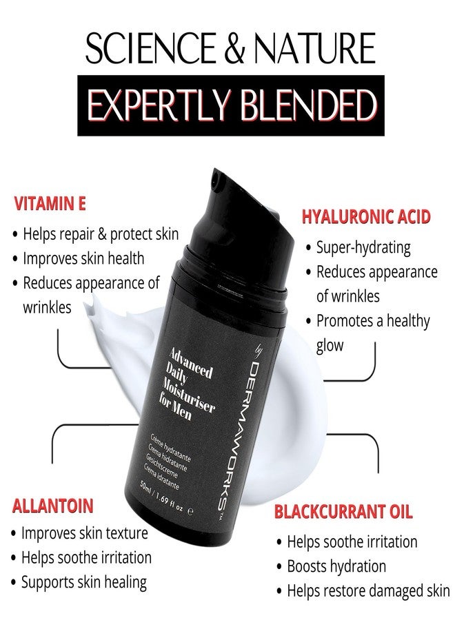 Dermaworks MENS FACE MOISTURIZER - Hydrating Moisturizer for Men - Anti Aging Face Cream with Hyaluronic Acid & Vitamin C - Lightweight Daily Moisturizer for Dry Oily Sensitive Skin - Image 3