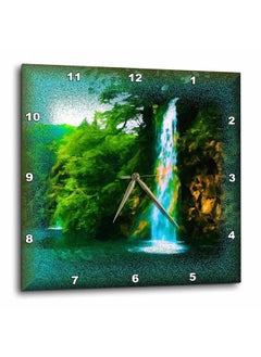 3DROSE Dpp_24191_1 Speckled And Painted Waterfall Wall Clock 10 By 10Inch  - Image 5