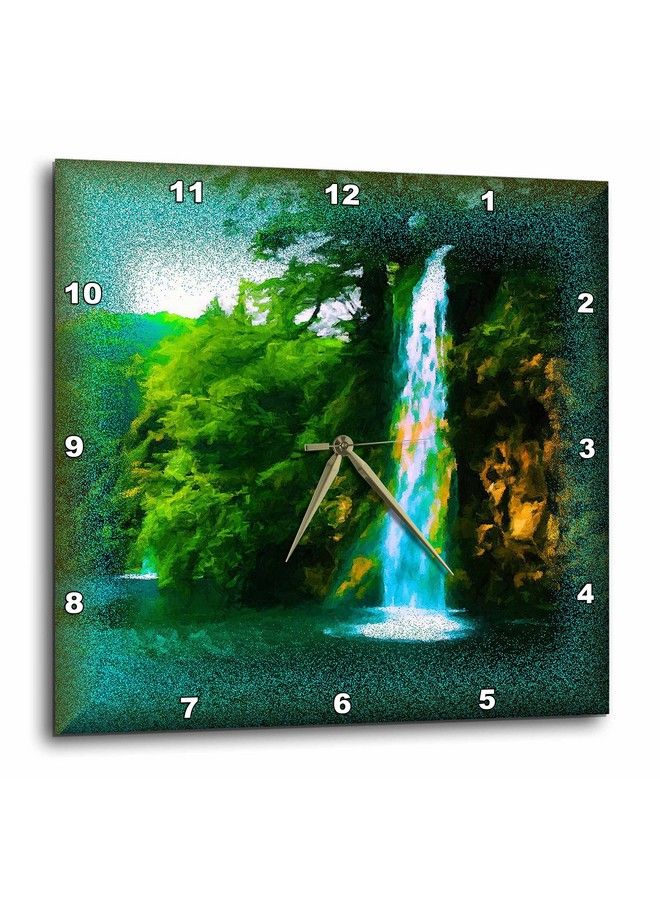 3DROSE Dpp_24191_1 Speckled And Painted Waterfall Wall Clock 10 By 10Inch - Image 2