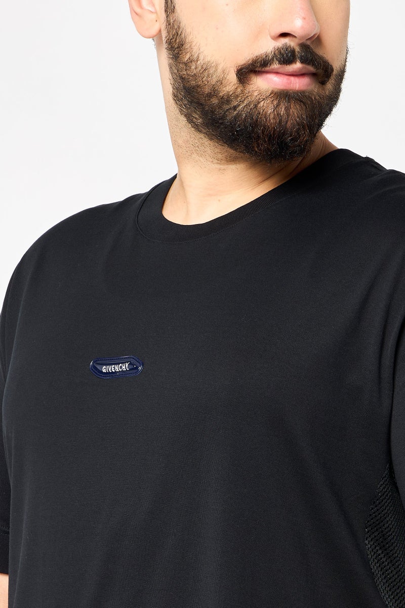 GIVENCHY Men Crew Neck Brand Logo Short Sleeve T-Shirt, Black - Image 3