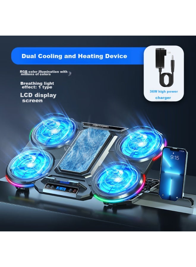 ICE COOREL Core Iceberg Q5 Laptop Cooler, Semiconductor Cooling Technology, Computer Desktop Stand, Gaming Laptop Cooling Base, Height-adjustable Stand, Multi-speed Adjustment, Colorful Rgb Lighting Effect, Compatible With Models Such As Lenovo Legion And Dell Alienware - Image 2