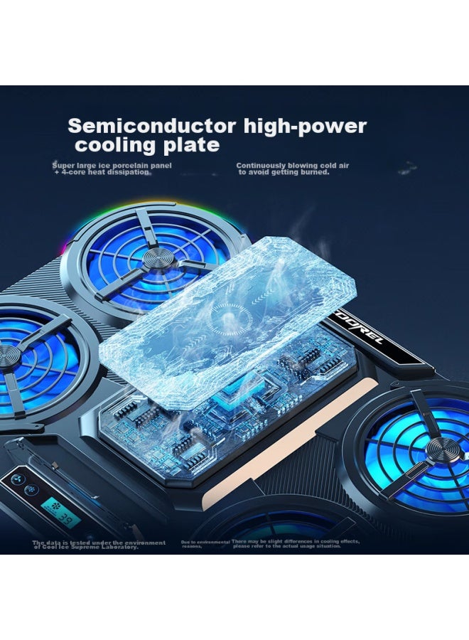 ICE COOREL Core Iceberg Q5 Laptop Cooler, Semiconductor Cooling Technology, Computer Desktop Stand, Gaming Laptop Cooling Base, Height-adjustable Stand, Multi-speed Adjustment, Colorful Rgb Lighting Effect, Compatible With Models Such As Lenovo Legion And Dell Alienware - Image 3