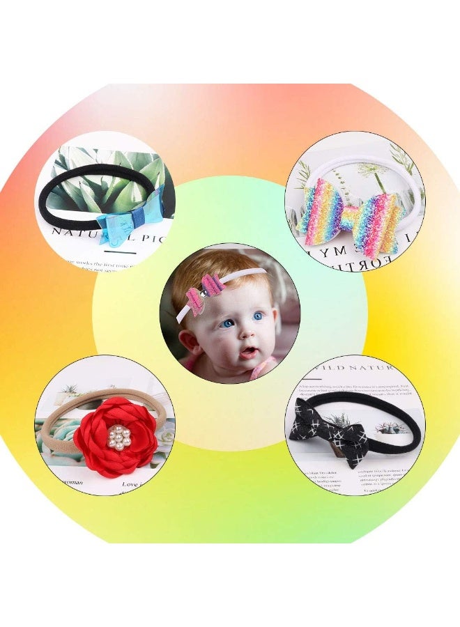 XIMA 40 Pack Black DIY Nylon Headbands, Baby And Newborn Ealstic Hair Bands for Baby Girls Hair Accessories(Black-40pcs) - Image 5