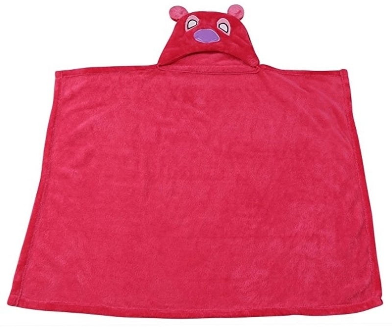 PANDAORIGINALS Baby Towel Bathrobe Hooded Blanket Wrapper | Hooded 3-in-1 Towel for New Born | Hooded Bath Towel | Hooded Sleeping Bag | Baby Towel for 1-2 Years | Blanket for Kids (Dark Pink Kitty) - Image 3