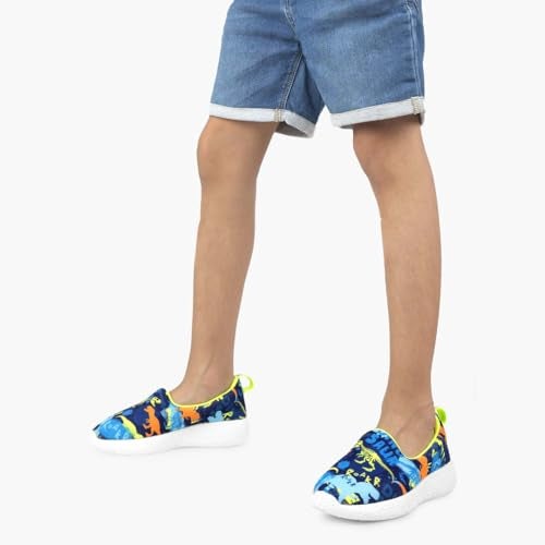 KazarMax Kids Boys Neon Dino Printed Loafers | Casual | Slip On Shoes -13 Kids UK - Image 4