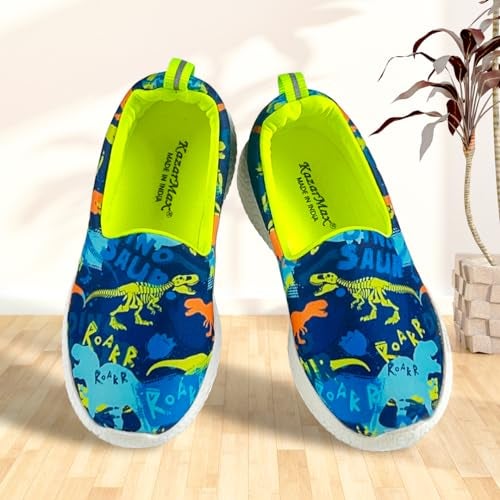 KazarMax Kids Boys Neon Dino Printed Loafers | Casual | Slip On Shoes -13 Kids UK - Image 5
