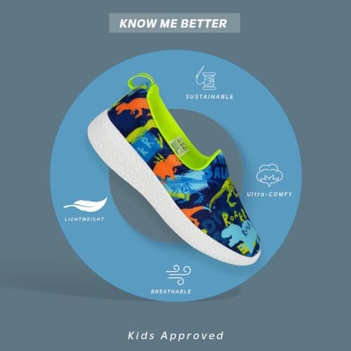 KazarMax Kids Boys Neon Dino Printed Loafers | Casual | Slip On Shoes -13 Kids UK - Image 2