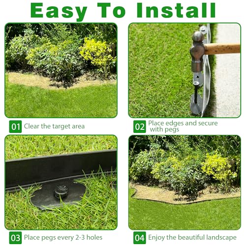 Meoslss Landscape Edging Border 100 FT 2 Inch Tall with 180 Spikes, Plastic Edging for Landscaping, Garden Edging Border, Flower Bed, Paver and Lawn Edging Border, Black - Image 4