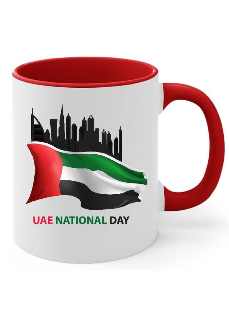 كوب سيراميك بلونين لليوم الوطني لدولة الإمارات العربية المتحدة - أمة تتحقق فيها الأحلام - هدايا لليوم الوطني لدولة الإمارات العربية المتحدة - Image 1