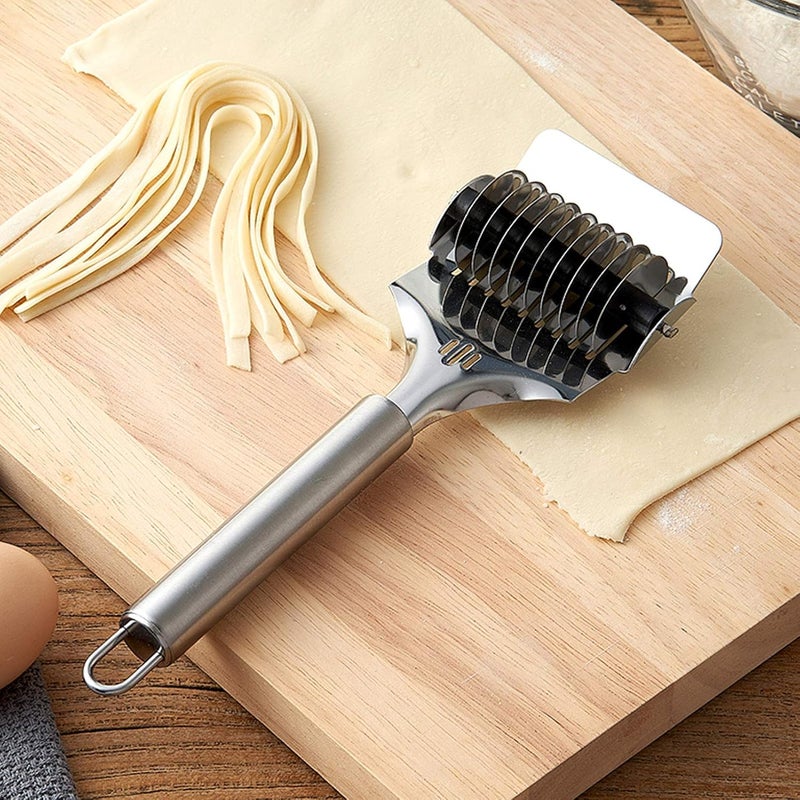 ONESWI Pasta Noodle CutterHigh Grade Stainless Steel Pasta Spaghetti Maker Noodle Lattice RollerDough Cutter Mincer Kitchen Cooking Tools - Image 3