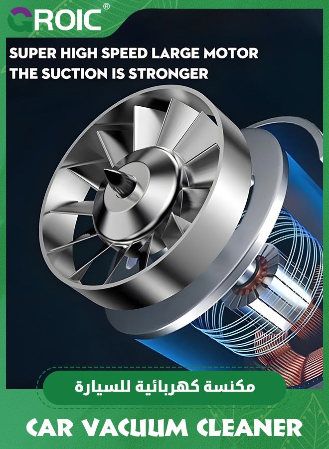 GROIC Handheld Vacuum Cordless, Car Vacuum Portable Cordless with Strong Suction, Multi-Nozzles Cordless Vacuum Cleaner Hand Held Small Vacuum Cleaners for Home, Pet, Car, Office - Image 3