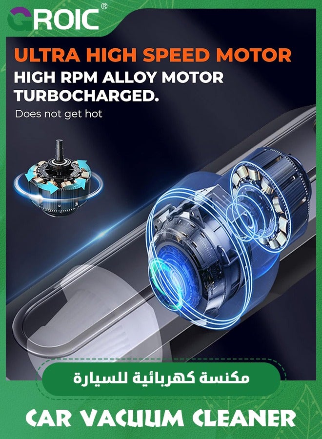 GROIC Handheld Vacuum Cordless, Car Vacuum Portable Cordless with Strong Suction, Multi-Nozzles Cordless Vacuum Cleaner Hand Held Small Vacuum Cleaners for Home, Pet, Car, Office - Image 4