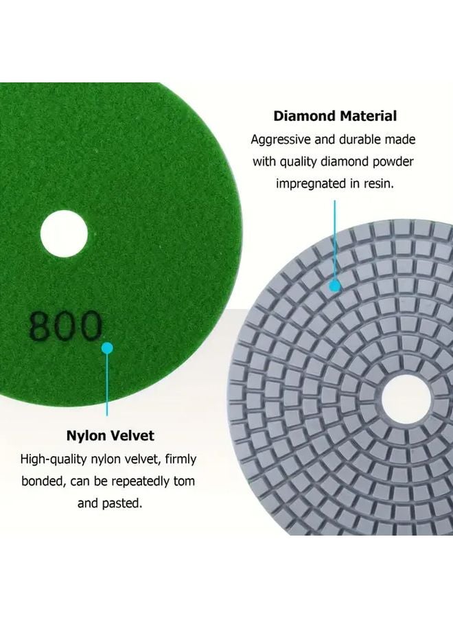 12 Pcs 4 Inch Diamond Polishing Pad Set With M14 Adapter For Concrete Marble Quartz - Image 3