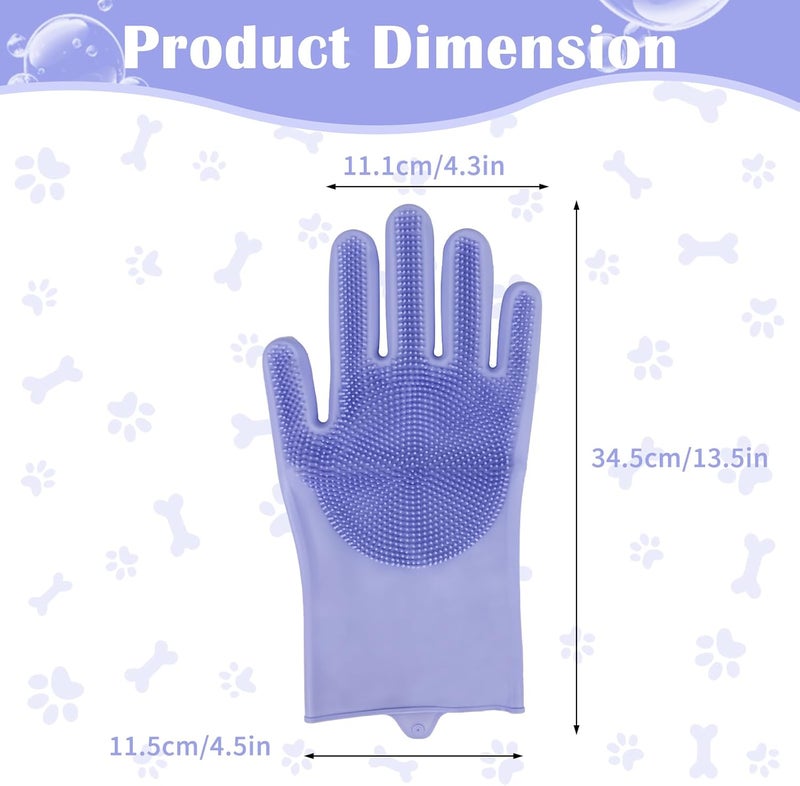Pet Grooming Gloves - Silicone Dog Washing Gloves with Enhanced Five Finger Design - Image 2