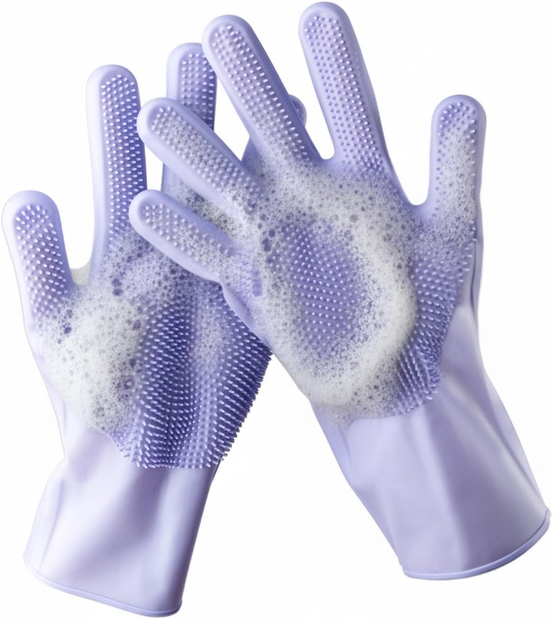 Pet Grooming Gloves - Silicone Dog Washing Gloves with Enhanced Five Finger Design - Image 1