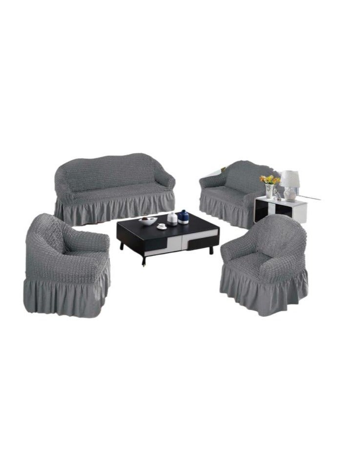 7 Seater (3+2+1+1) Super Stretchable Anti-Wrinkle Slip Resistant Sofa Cover Set