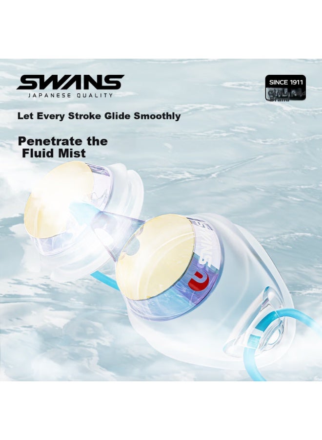 Swans Imported Anti-Fog High Definition Professional Racing Myopia Coated Swimming Goggles Srx White 300° - Image 2