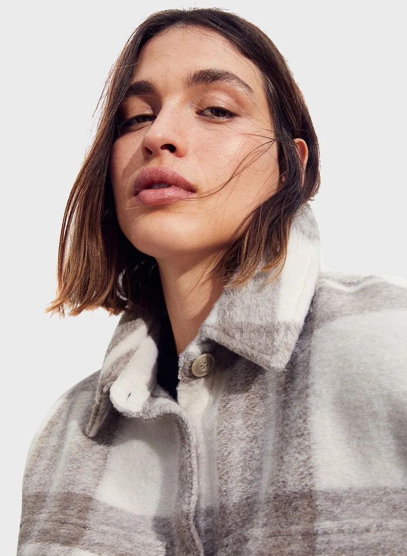 H&M Checked Button Jacket
