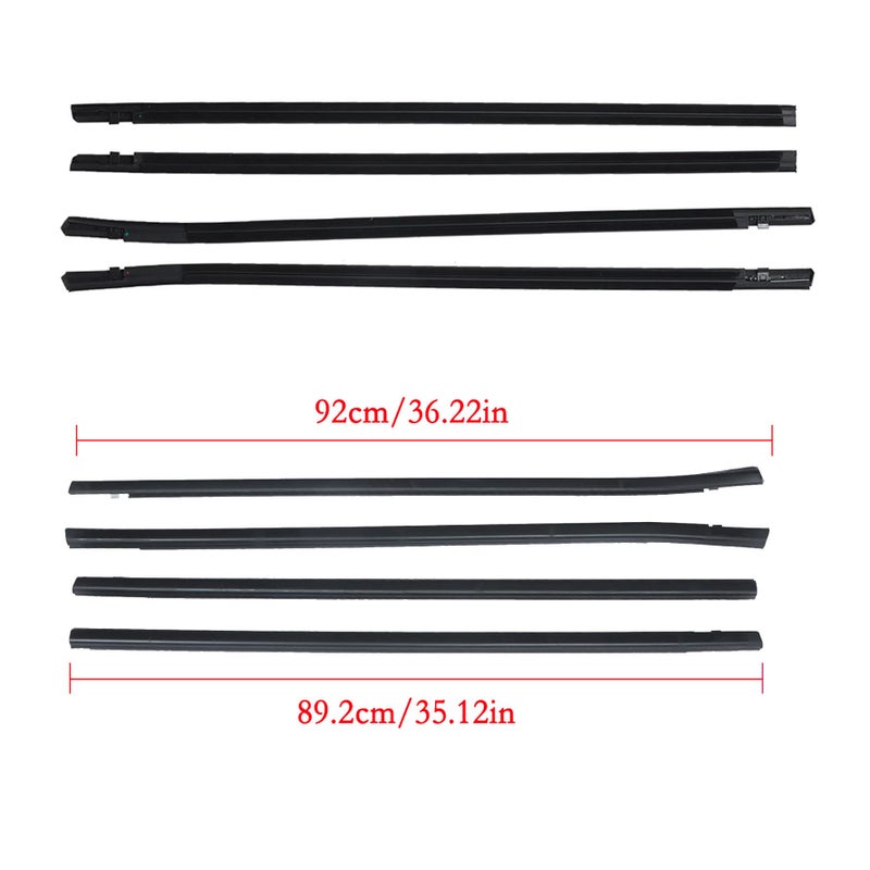 munirater Window Weatherstrip 4PCS Molding Trim Seal Belt Replacement for Honda Civic Sedan 2016-2022 - Image 4