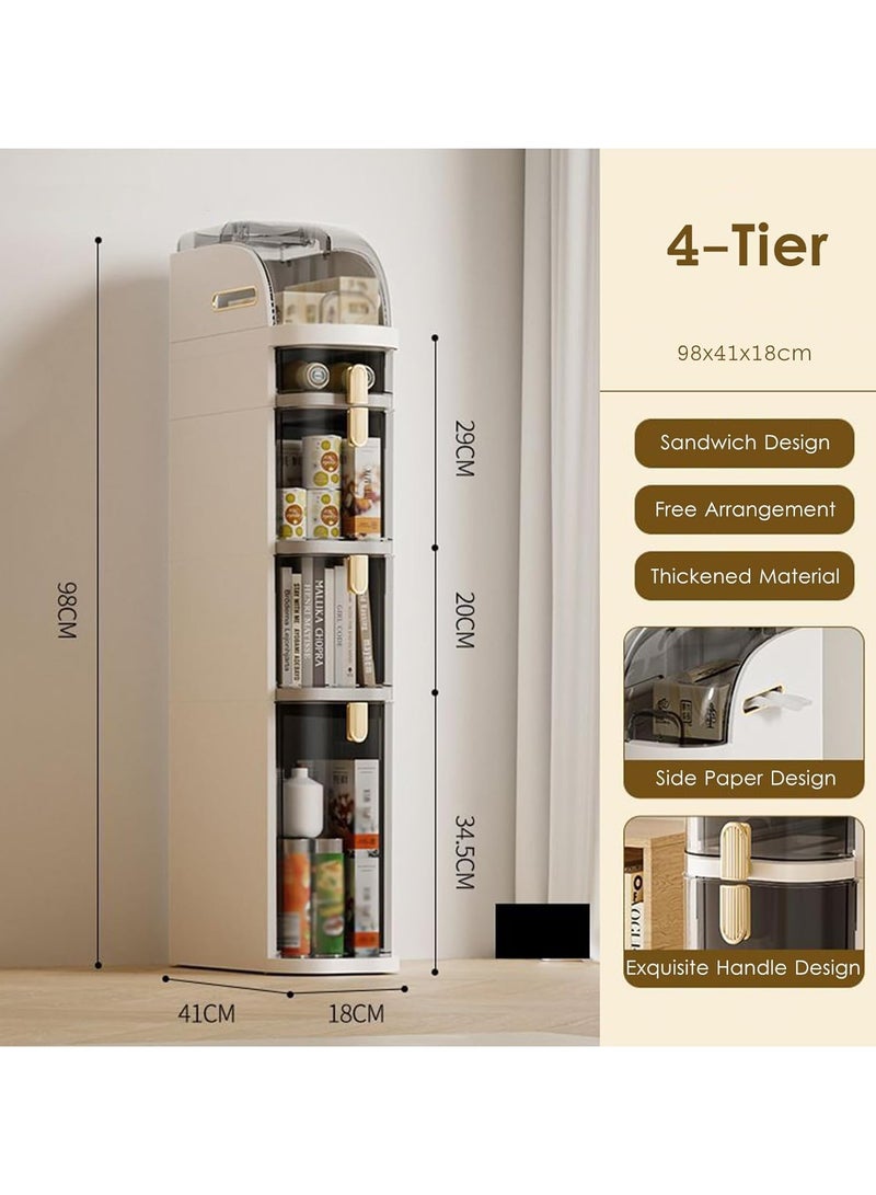 DubaiGallery Freestanding Plastic Closet Organizer System with Drawers - Multi-Functional Narrow Slot Storage Cabinet - Mobile Multi-Layer Storage Unit with Visible Windows for Bathroom, Kitchen, Bedroom, Living Room - Home Organization & Storage Supplies - Image 3