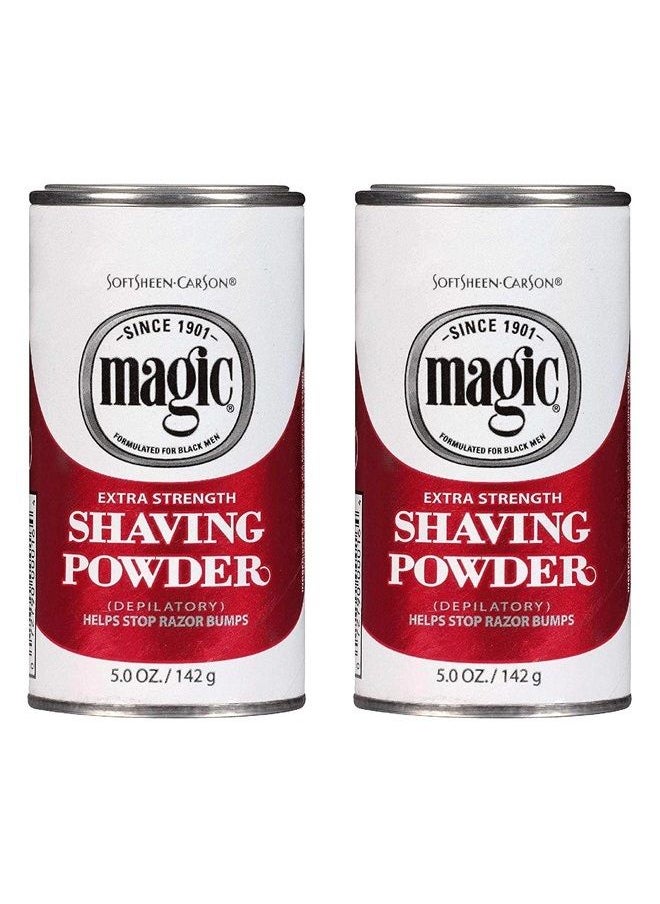 SoftSheen-Carson - Magic Shaving Powder Red 5 Ounce Extra-Strength (145ml) (2 Pack) - Image 1