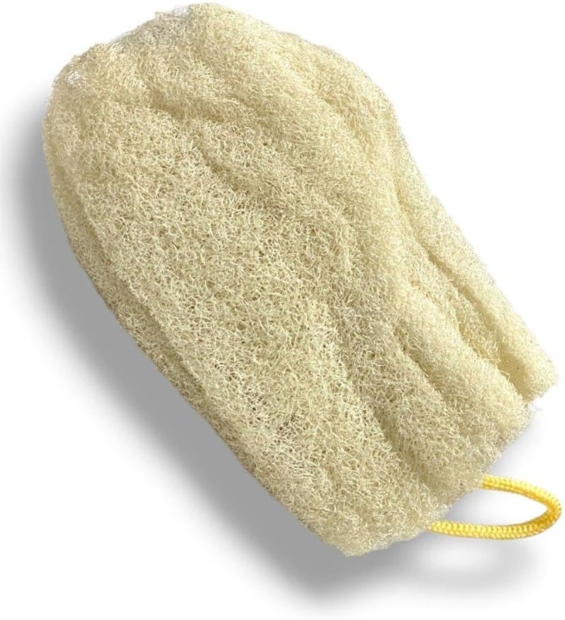 Tre-5109 Natural Oval Massage Loofah With Hook Strap For Bath, Spa, And Shower – Beige – Pack Of 1