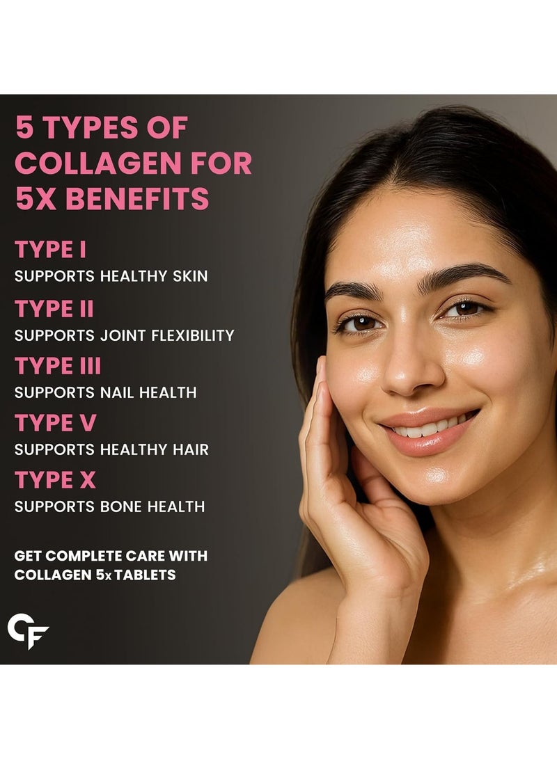 كارباميد فورتي كولاجين متعدد مُحلل | ببتيد يحتوي على جميع أنواع الكولاجين الخمسة، بما في ذلك مسحوق الكولاجين من النوع الأول والثاني والثالث والخامس والعاشر - 90 قرصًا - Image 3