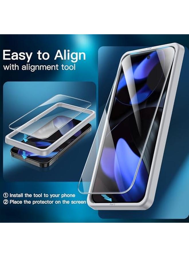 جي تيك واقي شاشة لهاتف Google Pixel 9 مع واقي عدسة الكاميرا أداة تركيب سهلة، متوافق مع بصمات الأصابع، غشاء زجاجي مقوى عالي الوضوح شفاف، عبوتان لكل منهما - Image 5